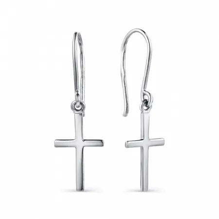 Серьги-крестики из серебра