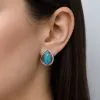 Серьги из серебра с натуральным аквамарином и фианитами