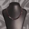 Колье из серебра с натуральным гранатом