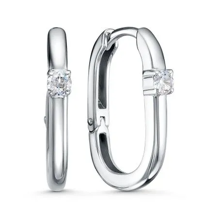 Серьги из серебра с фианитами