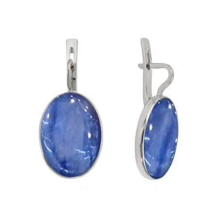 Серьги из серебра с кианитом