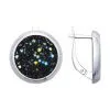 Серьги из серебра с черными кристаллами Swarovski (SOKOLOV)