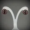 Серьги из серебра с натуральным гранатом