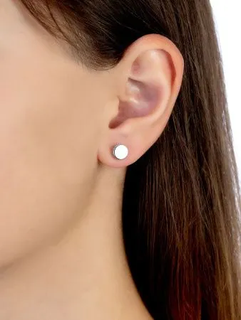 Серьги пусеты из серебра с фианитами