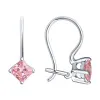 Серьги из серебра с розовыми фианитами (SOKOLOV)