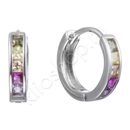 Серьги из серебра с фианитами