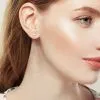 Серьги-продевки из серебра с фианитами