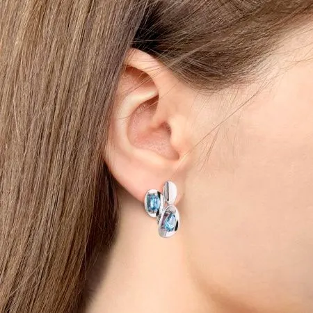 Серьги из серебра с натуральным топазами