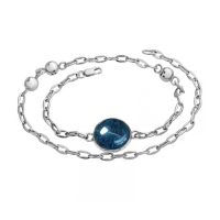 Браслет-намотка из серебра с натуральным апатитом