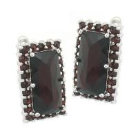 Серьги из серебра с натуральным гранатом