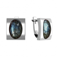 Серьги из серебра с лабрадоритом