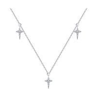 Колье из серебра с фианитами Звезды
