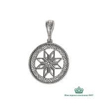 Подвеска Алатырь из черненого серебра без вставок