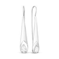 Серьги из серебра с фианитами