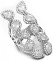 Кольцо на фалангу из серебра с фианитами