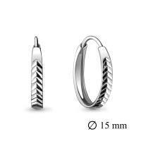 Серьги конго из серебра с алмазной огранкой