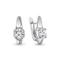 Серьги из серебра с фианитами