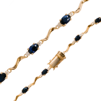 Браслет из красного золота с сапфирами и бриллиантами