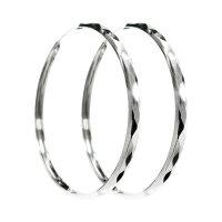 Серьги конго из серебра с алмазной гранью без вставок