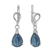Серьги из серебра с кианитом