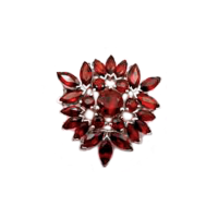 Брошь из серебра с натуральным гранатом