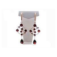 Серьги из серебра с натуральным гранатом (Чехия)