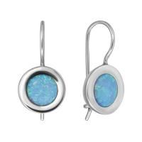 Серьги Den'o из серебра с искусственным голубым опалом