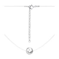 Колье на леске из серебра без вставок