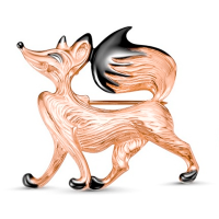 Серебряная брошь-подвеска с позолотой Хитрый лис