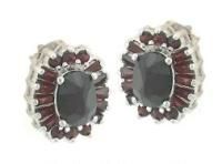 Серьги из серебра с натуральным гранатом