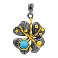 Подвеска из комбинированного серебра с бирюзой