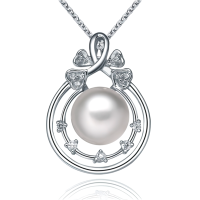 Подвеска из серебра с натуральным жемчугом и фианитами