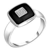 Кольцо из серебра с керамикой и фианитами