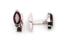 Запонки из серебра с натуральным гранатом