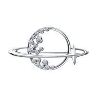 Брошь из серебра с фианитами