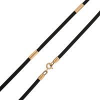 Шнур каучуковый со вставками из красного золота