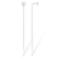 Серьги-протяжки из серебра с фианитом