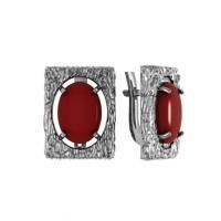 Серьги из серебра с кораллом