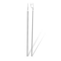 Серьги цепочки из серебра с фианитами