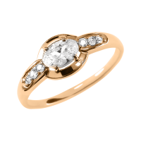 Кольцо из красного золота с фианитами