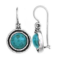 Серьги Den'o из серебра с натуральной бирюзой