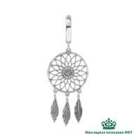 Подвеска Ловец снов из серебра с чернением