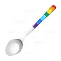 Ложка из серебра с яркой разноцветной эмалью "Радуга" (SOKOLOV)