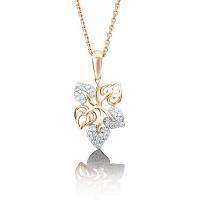 Кулон из красного золота с фианитами Березка