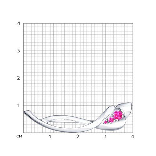 Брошь из серебра с красными фианитами (SOKOLOV)