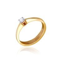 Кольцо из красного золота с бриллиантом