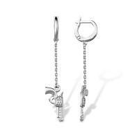 Серьги из серебра с фианитами