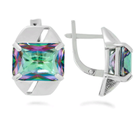 Серьги из серебра с ювелирным кристаллом