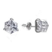 Серьги пусеты из серебра с ювелирным кристаллом премиум