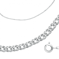 Цепь Двойной ромб из серебра